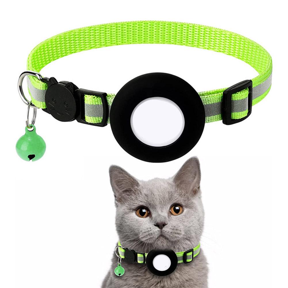 Anti-Lost Cat Collar For Airtag GPS Tracker Protective Case With Bell Reflective Cats Necklace Kitten Accesories Pet Products