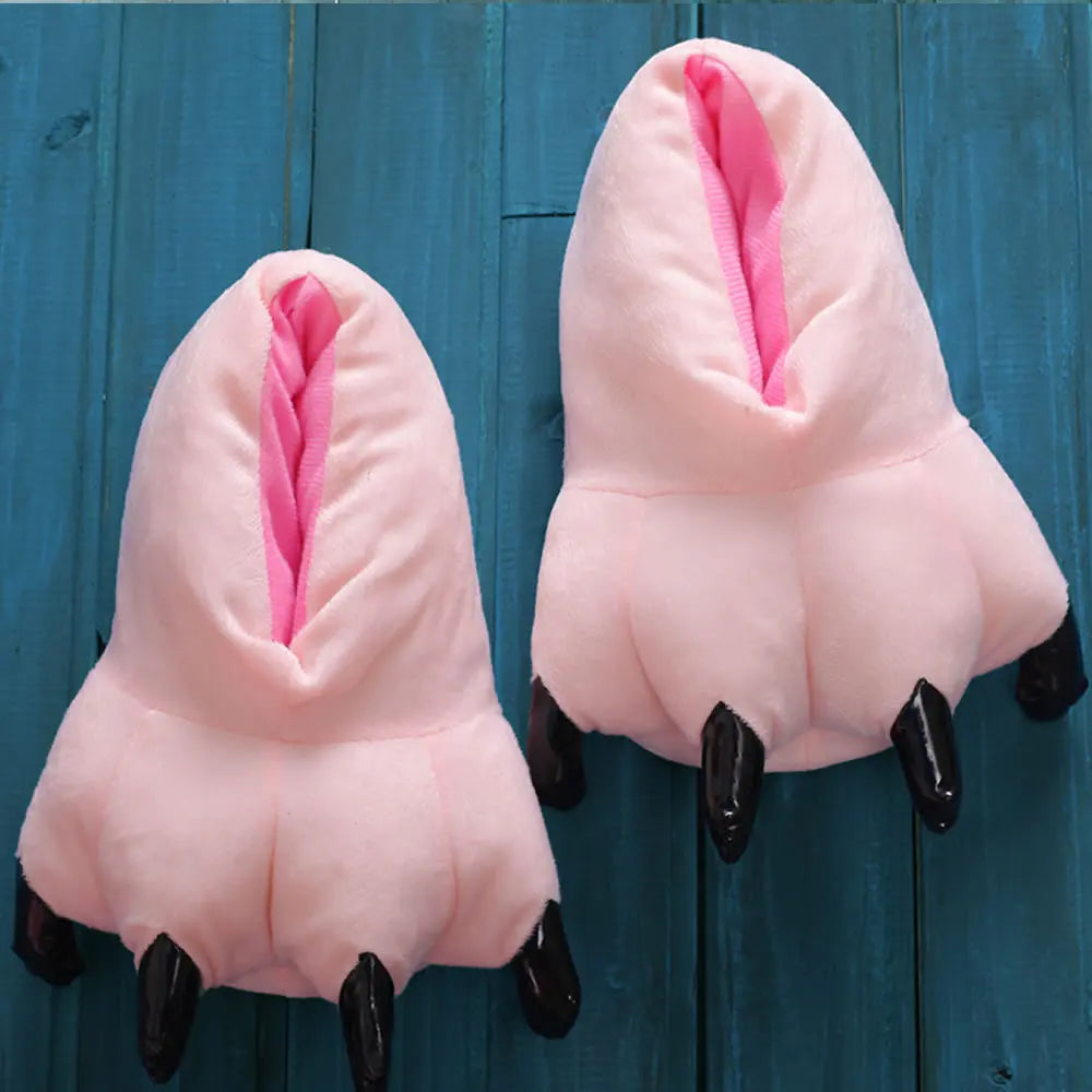 2025 Winter Warm Soft Indoor Floor Slippers Women Men Children Shoes Paw Funny Animal Christmas Monster Dinosaur Claw Plush Home