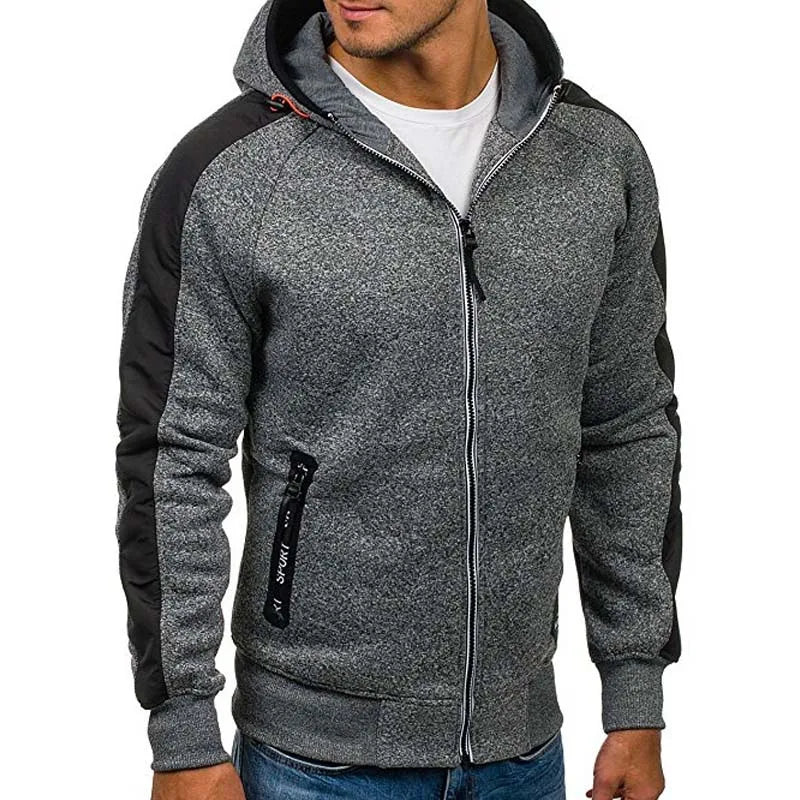 Plus Size3XL Hoodie Men Autumn Winter FullSleeve Zipper Cardigan Men Hoodies Sweatshirts Casual Slim Solid Hooded Sweatshirt Men