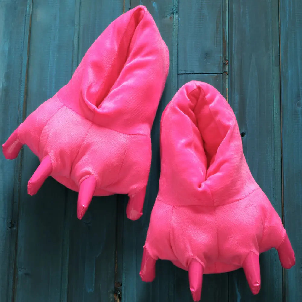 2025 Winter Warm Soft Indoor Floor Slippers Women Men Children Shoes Paw Funny Animal Christmas Monster Dinosaur Claw Plush Home