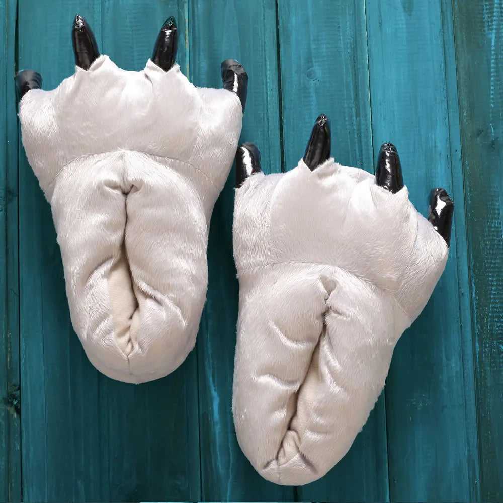 2025 Winter Warm Soft Indoor Floor Slippers Women Men Children Shoes Paw Funny Animal Christmas Monster Dinosaur Claw Plush Home