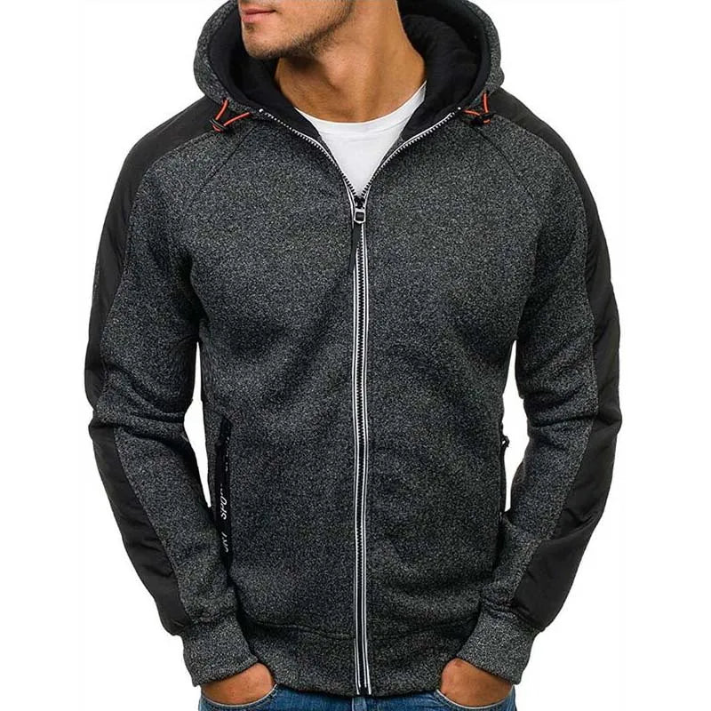 Plus Size3XL Hoodie Men Autumn Winter FullSleeve Zipper Cardigan Men Hoodies Sweatshirts Casual Slim Solid Hooded Sweatshirt Men