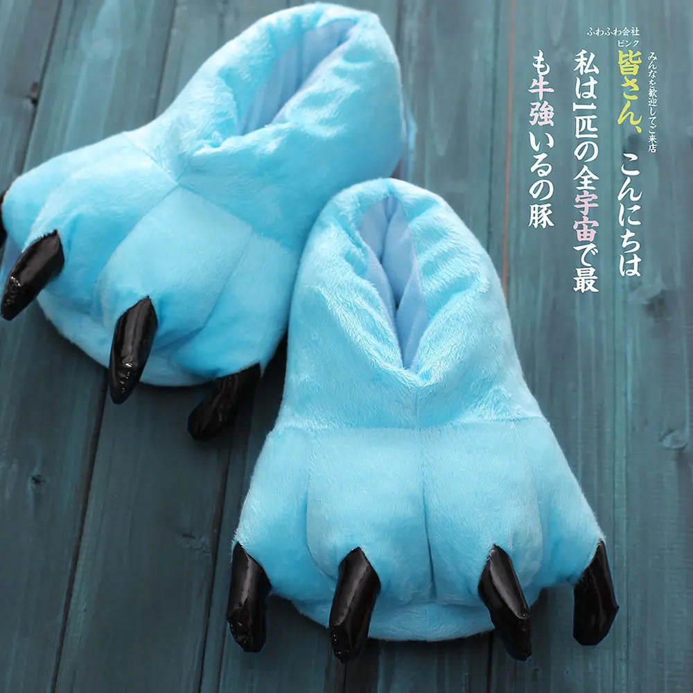 2025 Winter Warm Soft Indoor Floor Slippers Women Men Children Shoes Paw Funny Animal Christmas Monster Dinosaur Claw Plush Home