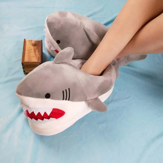 2022 New Arrival Animel Shark Home Shoes For Unisex Creativity Boys Slippers Men Winter Spring Indoor Slippers Floor Fur Slipper