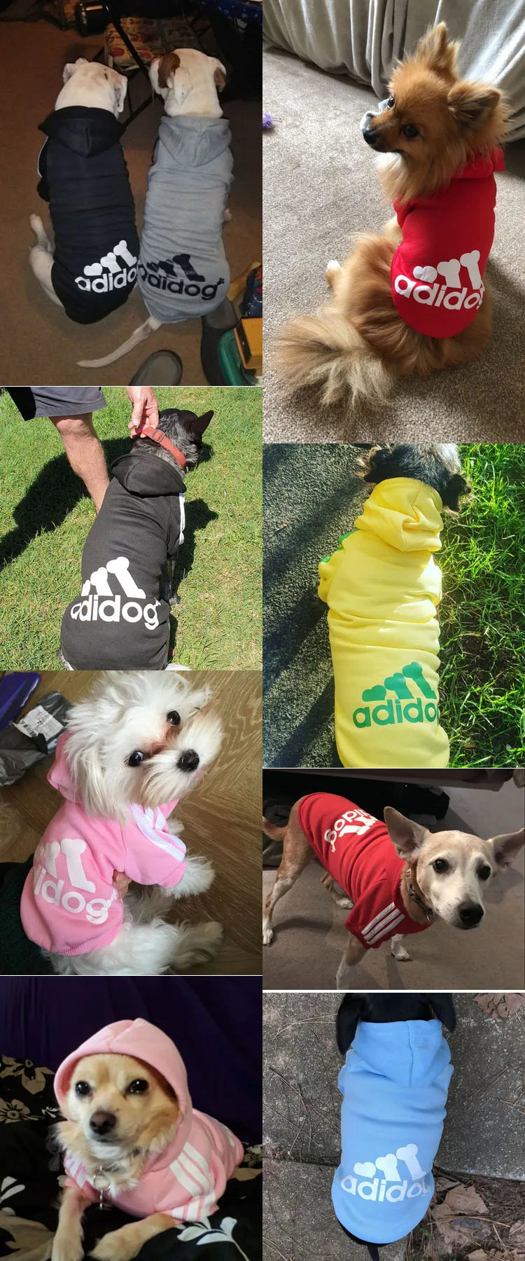 Winter Pet Dog Clothes Adidog Sweatshirts Fleece Warm Coat Clothing for Small Large Dogs Chihuahua Hoodie Pet Costume S-9XL