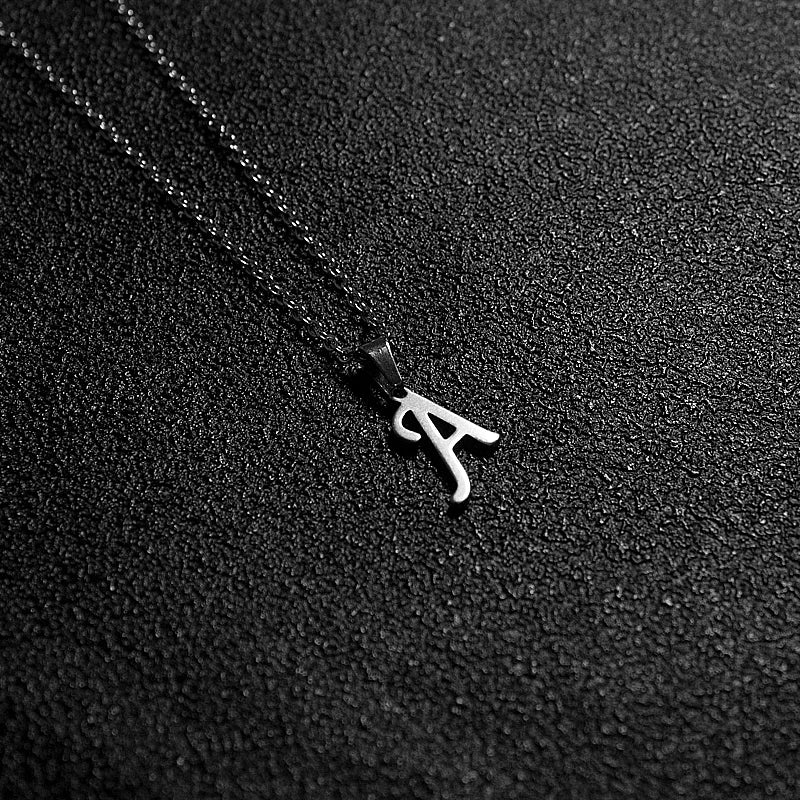 Silver Color Initial A-Z Letters Pendant Necklace for Women Men Trendy Stainless Steel Link Chain Necklaces Jewelry Gift