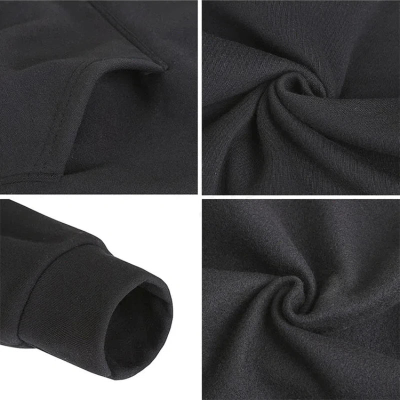 New Men's Anime Pattern Printed Hoodie Drawstring Long Sleeved Solid Color Hoodie Fashion Casual Pocket Hooded Sweatshirt