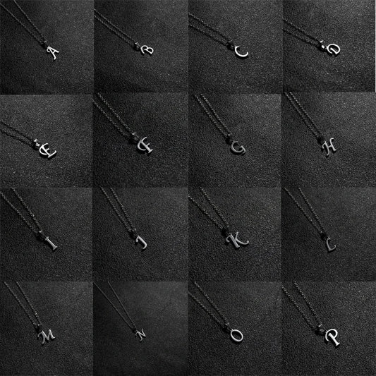 Silver Color Initial A-Z Letters Pendant Necklace for Women Men Trendy Stainless Steel Link Chain Necklaces Jewelry Gift