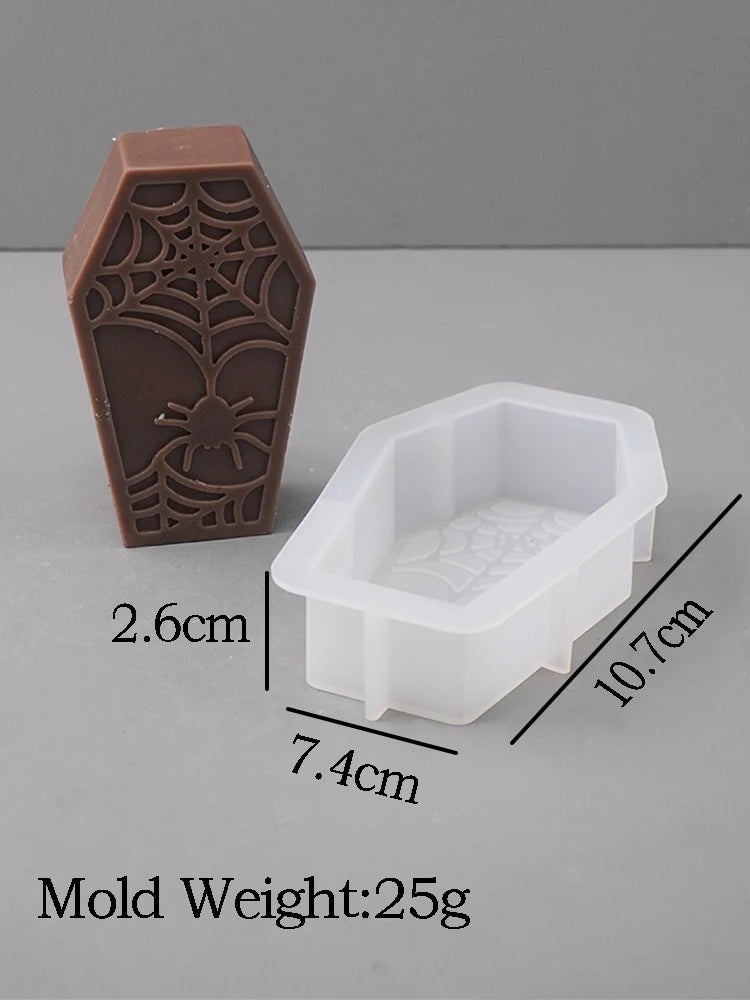 Pumpkin Halloween Silicone Mould DIY Handmade Spider Web Coffin Soap Scented Candle Chocolate Baking Mold Halloween Crafts Gift