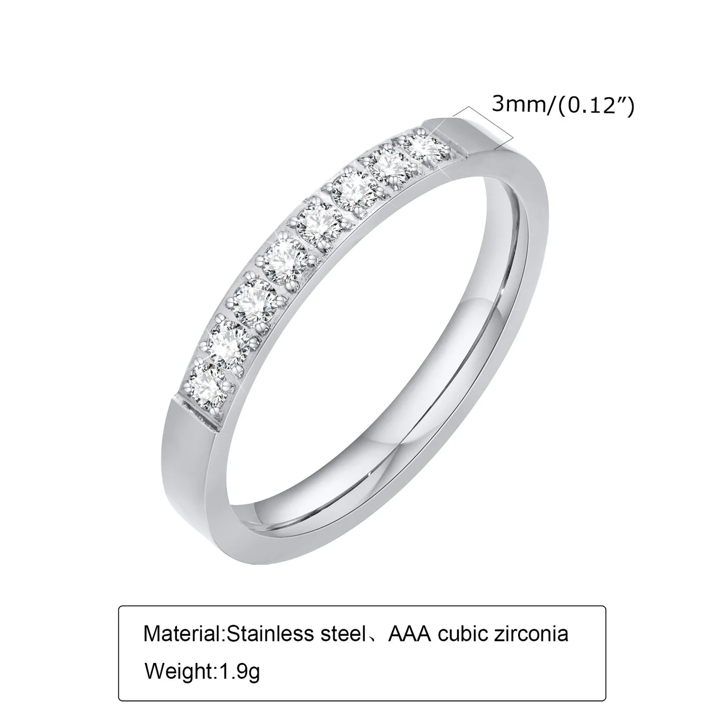 Silver Color Wedding Ring for Men Women,Never Fade Stainless Steel Engagement Ring,Stylish Couple Ring Gift