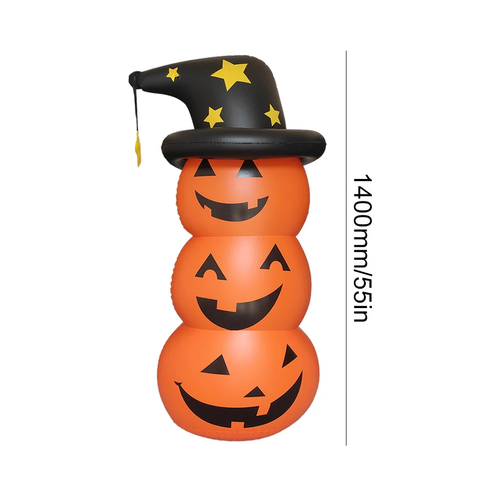 Halloween Standing Inflatable Pumpkin Windproof Inflatable Pumpkin Ghost Horror Festival Theme Indoor Outdoor Garden Decorations