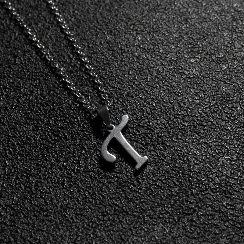 Silver Color Initial A-Z Letters Pendant Necklace for Women Men Trendy Stainless Steel Link Chain Necklaces Jewelry Gift