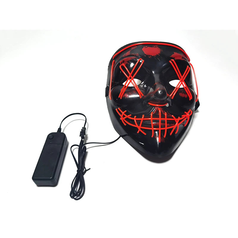 1pc Wireless Halloween Neon LED Purge Mask Masque Masquerade Party Masks Light Grow in the Dark Glowing Masker