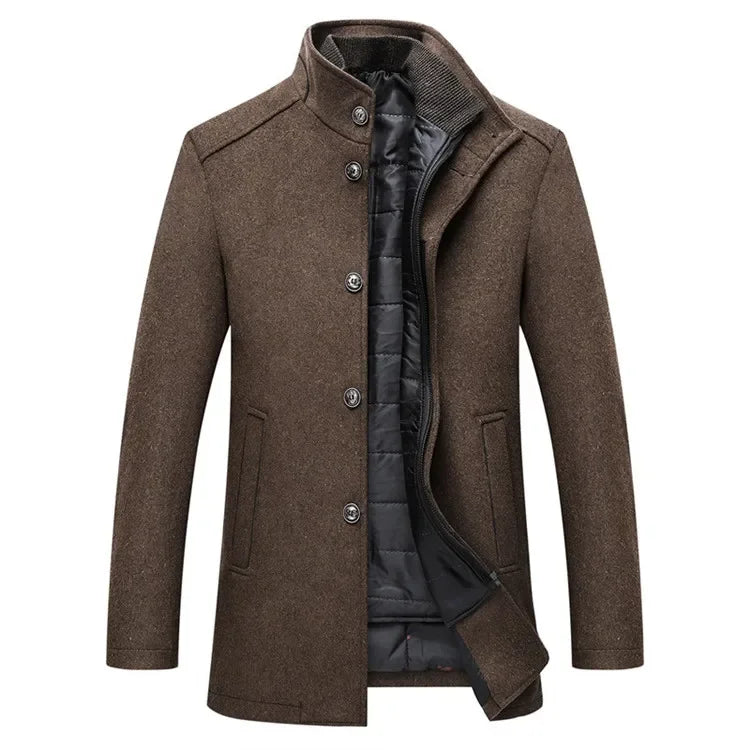 Slim Adjustable Vest Parkas Men Fashion Autumn Clothing Windproof Woolen Male Business Coat Men Brand Winter Warm Jacket Parkas