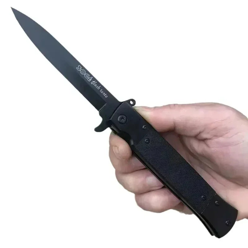 Outdoor portable foldable stainless steel outdoor high hardness tactical multi-purpose quick opening self-defense knife
