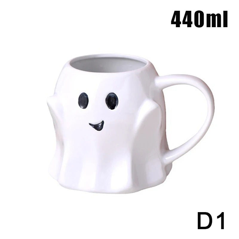 Halloween Wizard Magic Jar Ceramic Mug Decorative Ornament Pumpkin Ghost Afternoon Tea Breakfast Milk Cup Halloween Gift