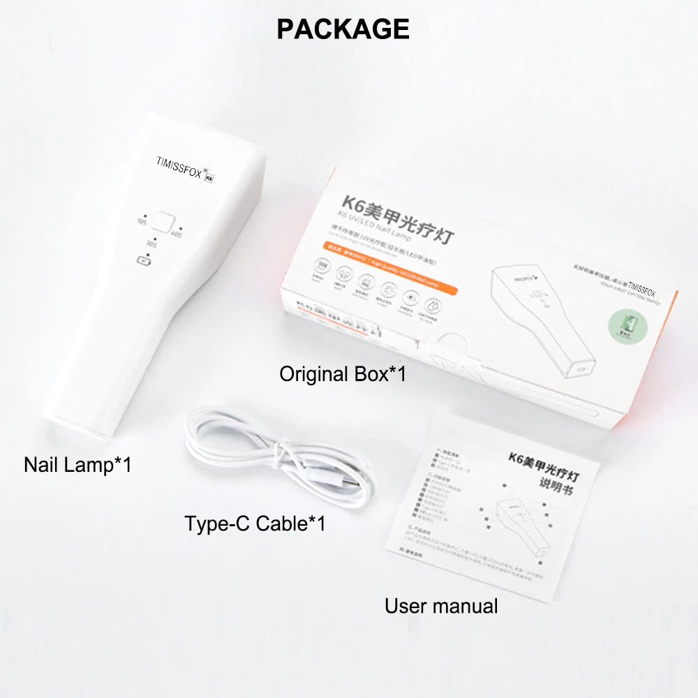 Mini UV Led Lamp Rechargeable Nail Lamp for Gel Polish Portable Nail Dryers Machine Nail UV Art Tools Gel Lamp
