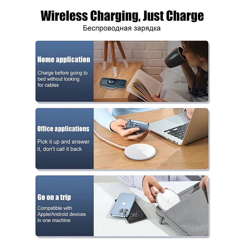 30W Original Magnetic Wireless Charger For Samsung S23 S22 S21 Ultra Plus Apple iPhone 13 12 11 14 Pro Max Xiaomi Mi 13 12 Pro