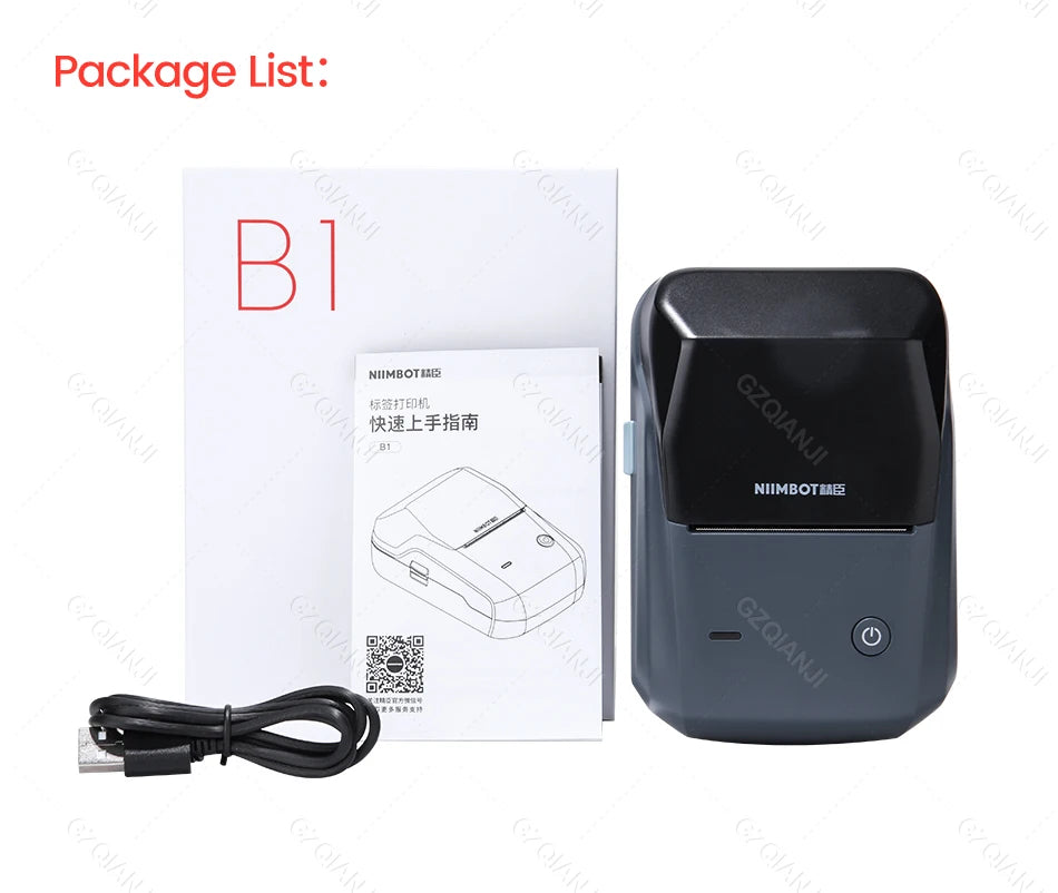 NIIMBOT Mobile B1 Label Printer Bluetooth Thermal Paper Pocket Maker Self-Adhesive Sticker Labeling Tag Price for Retail Store