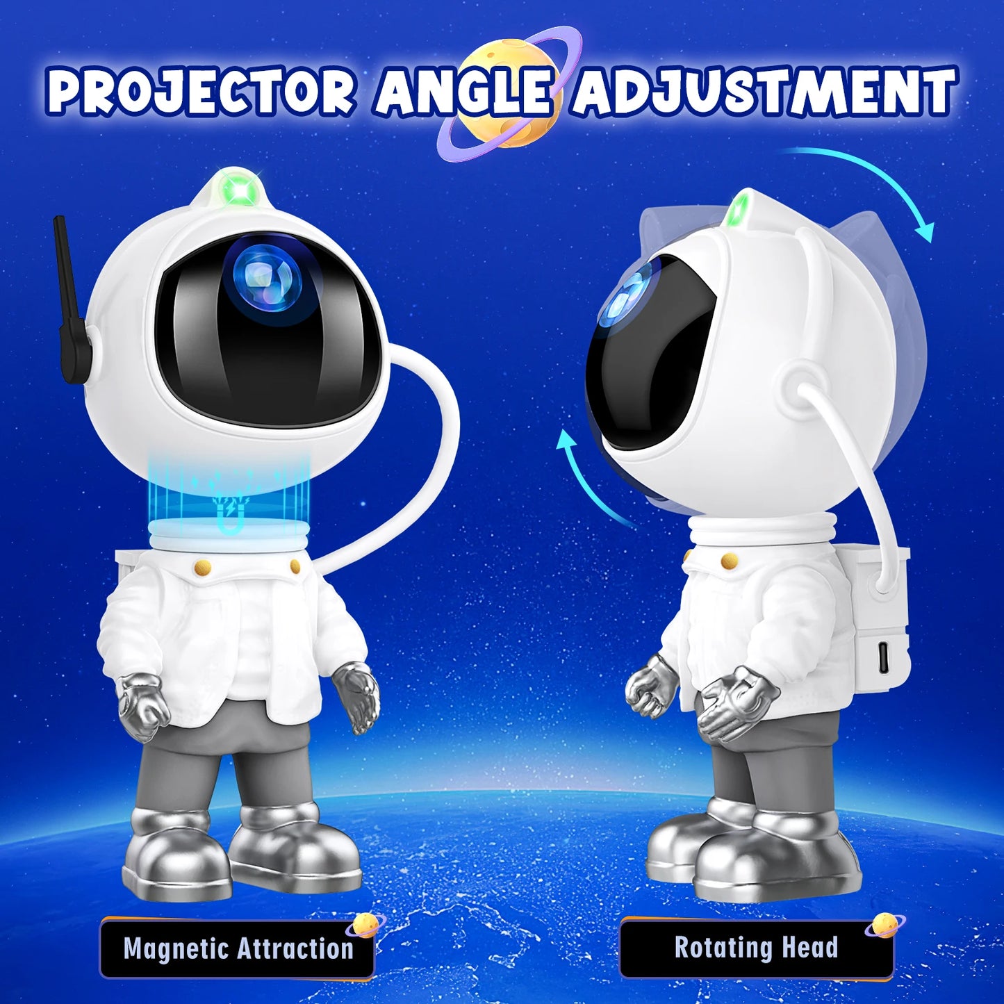 Astronaut Starry Sky Night Lamp Projector Light for Bedding Sleeping Lens Laser Nebula Atmosphere Lamp for Birthday Gift