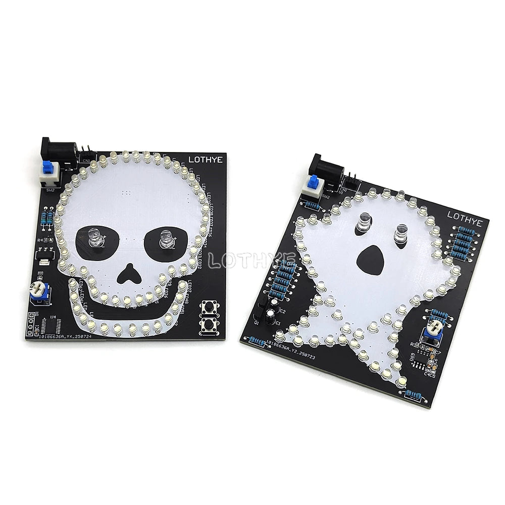 DIY Electronic Kit Skull Ghost Dynamic Kit Eyes Flashing Halloween Soldering Project Speaker Atmosphere Kit School Fun Welding