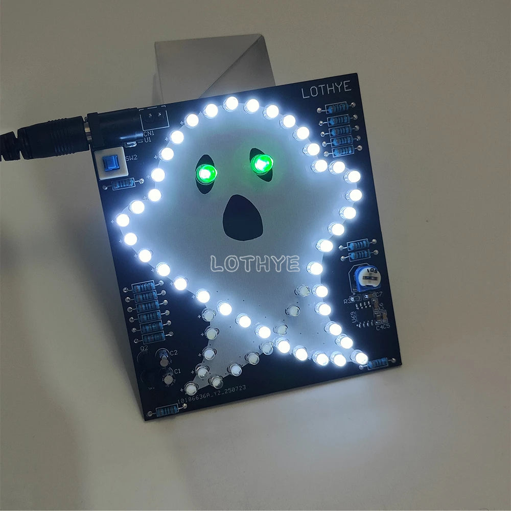 DIY Electronic Kit Skull Ghost Dynamic Kit Eyes Flashing Halloween Soldering Project Speaker Atmosphere Kit School Fun Welding