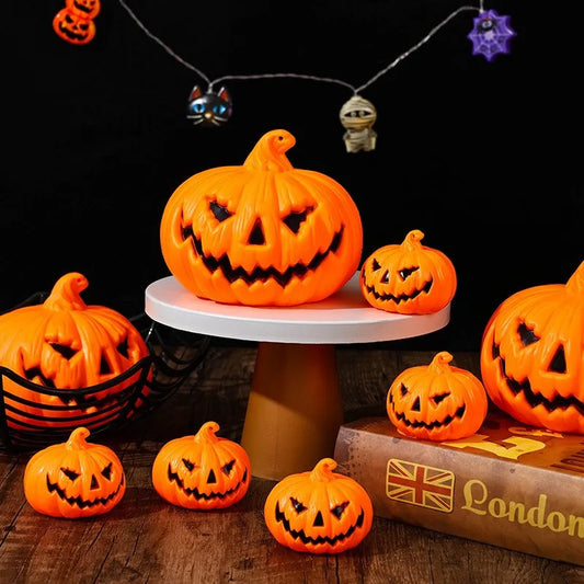 LED Halloween Candle Light Flickering Flameless Decoration Spooky Party Atmosphere Indoor Outdoor Lighting Pumpkin Lantern Prop