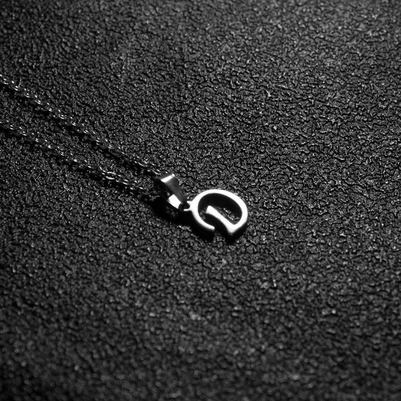 Silver Color Initial A-Z Letters Pendant Necklace for Women Men Trendy Stainless Steel Link Chain Necklaces Jewelry Gift