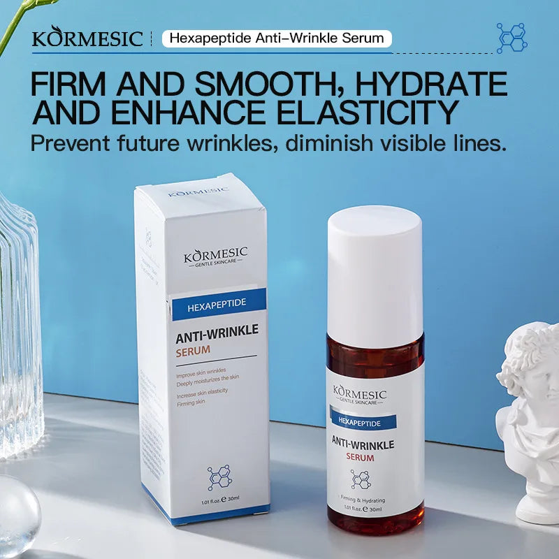 Hexapeptide Radiance-Boosting Face Serum Anti Wrinkle Whitening Pore Essence Hydrating Dry Skin Care Hyaluronic Acid Cream