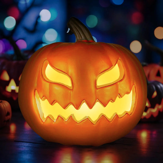 Halloween Decor Pumpkin Lights - Jack O Lantern Pumpkin Decor Indoor and Outdoor - Vintage Style Hollow Lighted Pumpkin