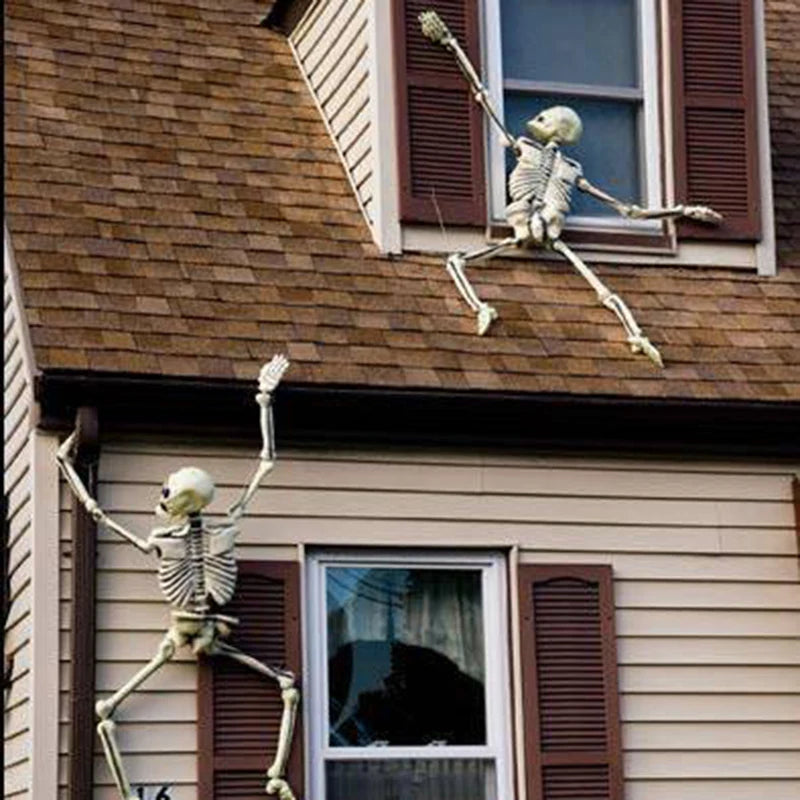 Halloween Movable Skeleton Fake Human Skull Bones Halloween Party Home Bar Decorations Haunted House Horror Props Ornament Toys