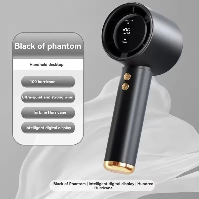 High Speed Portable Turbo Fan Cooler Fan 100-Speed Adjustment High-Speed Fan Handheld Fan Mini Fan 100-Level Adjustment Portable