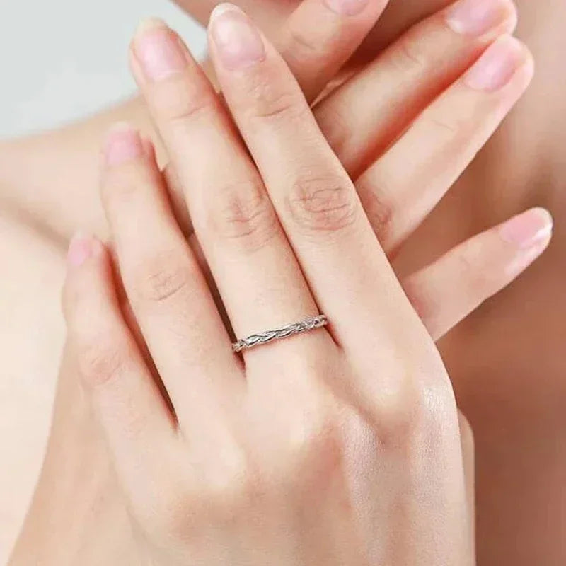 2025 Metal Silver Color Women Finger-ring Twist Design Simple Stylish Female Rings Daily Wear Temperament Jewelry Drop Ship