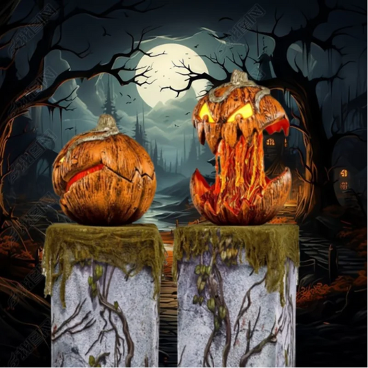 Halloween Pumpkin Decorations Scary Pumpkin Head Patio Garden Yard Decor Outdoor Ornament for Haunted House Horror Party Props