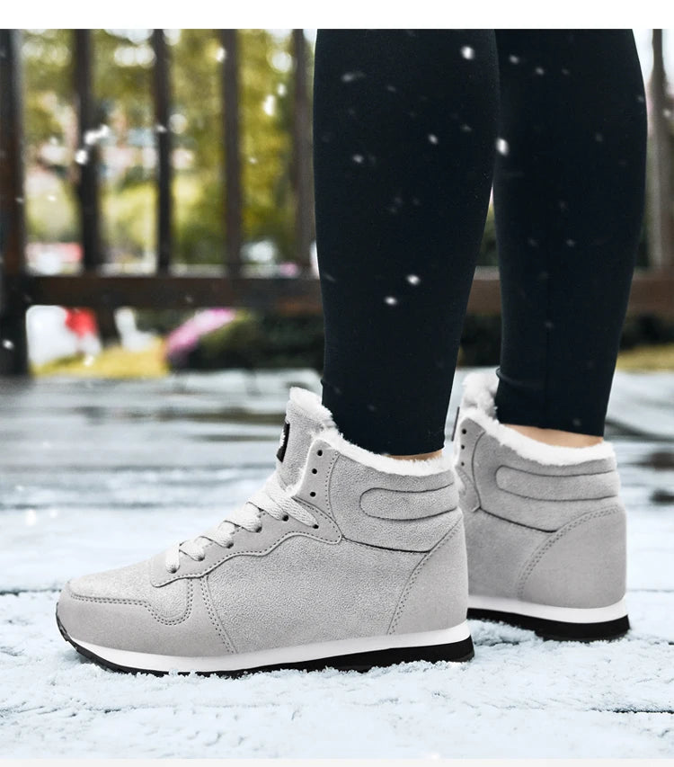 Men Boots Waterproof Winter Boots Men Lightweight Hight Top Plus 48 No Slip Warm Snow Boots Plush Women Footwear Leather Shoes