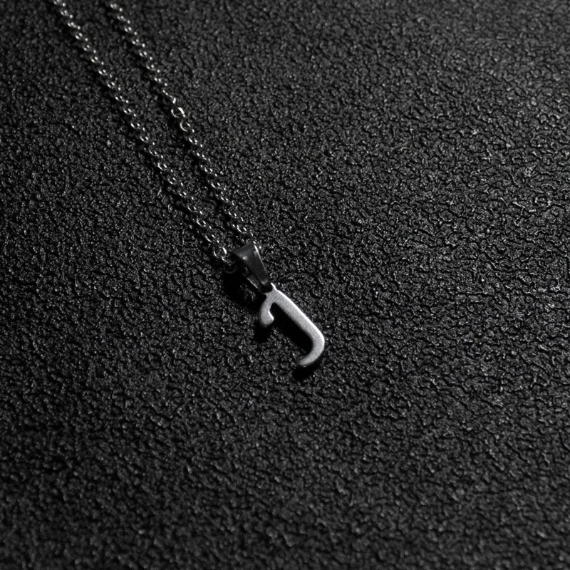 Silver Color Initial A-Z Letters Pendant Necklace for Women Men Trendy Stainless Steel Link Chain Necklaces Jewelry Gift