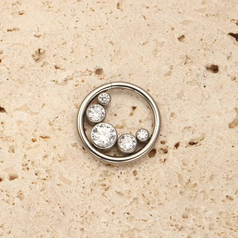 ASTM F136 Titanium Sapphire Septum Clicker Piercing 16G Tragus Helix Daith Earring Nose Ring Stud Body Piercing Jewelry