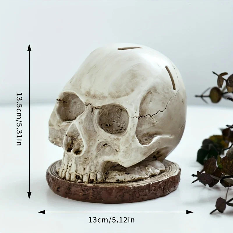 Skull Knife Holder Halloween Horror Kitchen Storage Head Rack Skeleton Knife and Fork Stand Desktop Ornaments Home Decoration