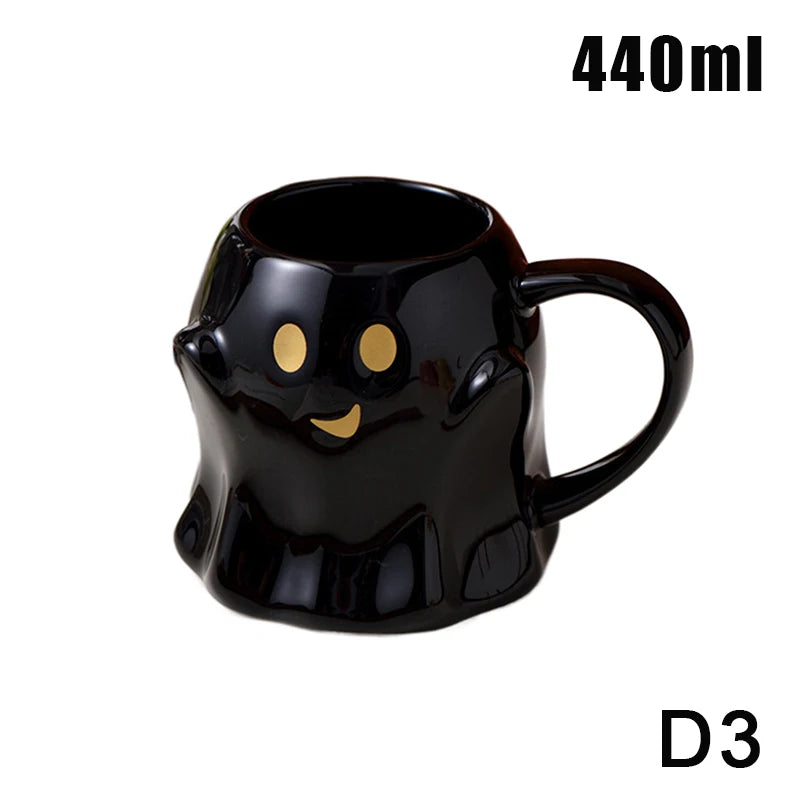 Halloween Wizard Magic Jar Ceramic Mug Decorative Ornament Pumpkin Ghost Afternoon Tea Breakfast Milk Cup Halloween Gift