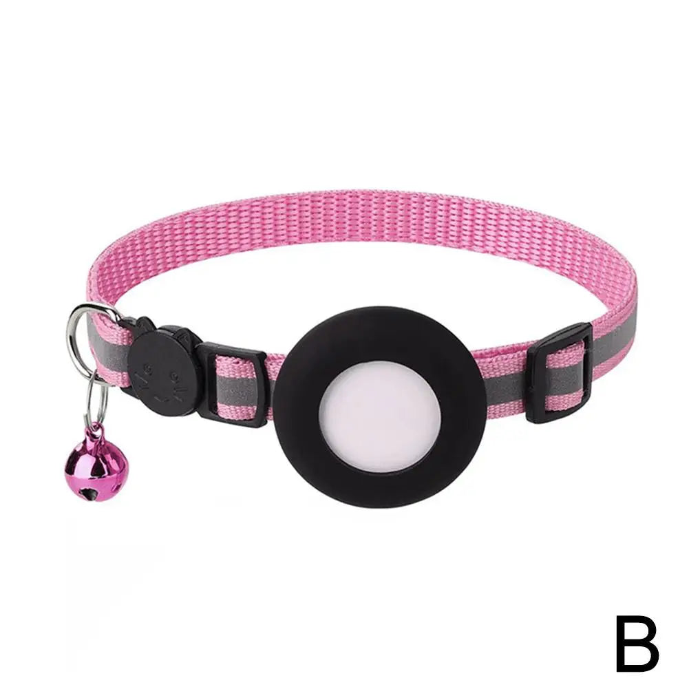 Anti-Lost Cat Collar For Airtag GPS Tracker Protective Case With Bell Reflective Cats Necklace Kitten Accesories Pet Products