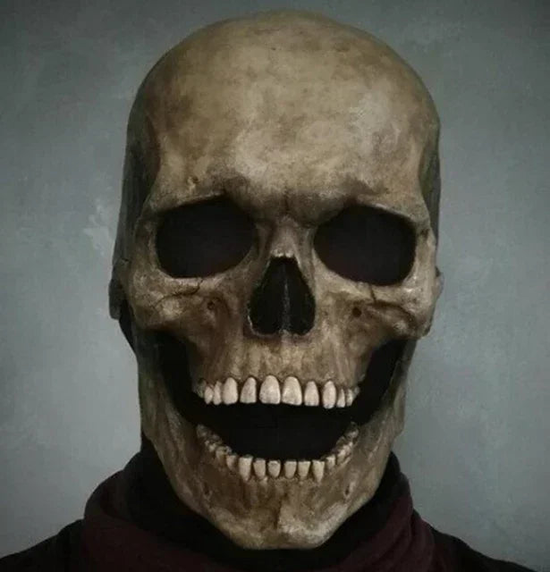 Halloween Latex Skull Mask, Horror Decoration, Full Head Skull Helmet, Movable Jaw, Party Costume Props, Gifts，carnival Dress Up