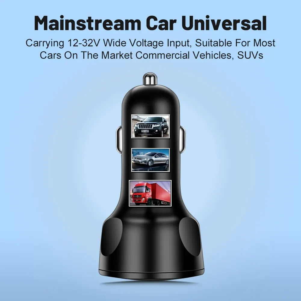 66W 4 Ports USB Car Charger Fast Charging PD Quick Charge 3.0 USB