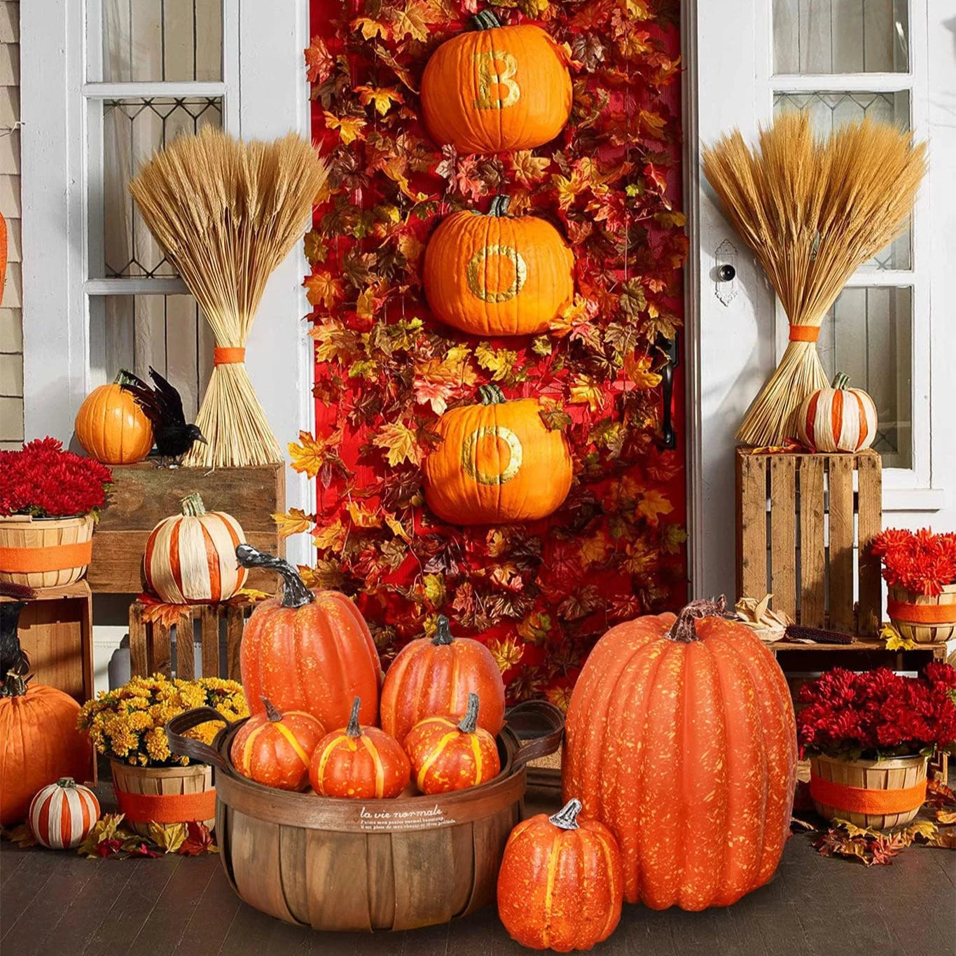 7PCS Fake Pumpkin Decoration for Halloween DisplayPhotography and Early Education Prop for Cabinet or Home Decor Home Decor