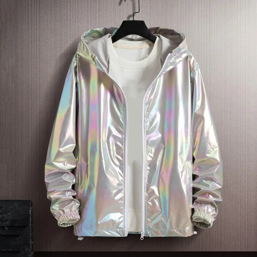 Sunscreen Jacket Spring Autumn Colorful Bright Face Sunscreen Clothes Thin Trendy Hooded Windbreaker Coat Jacket Street Clothing
