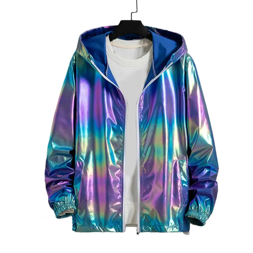 Sunscreen Jacket Spring Autumn Colorful Bright Face Sunscreen Clothes Thin Trendy Hooded Windbreaker Coat Jacket Street Clothing