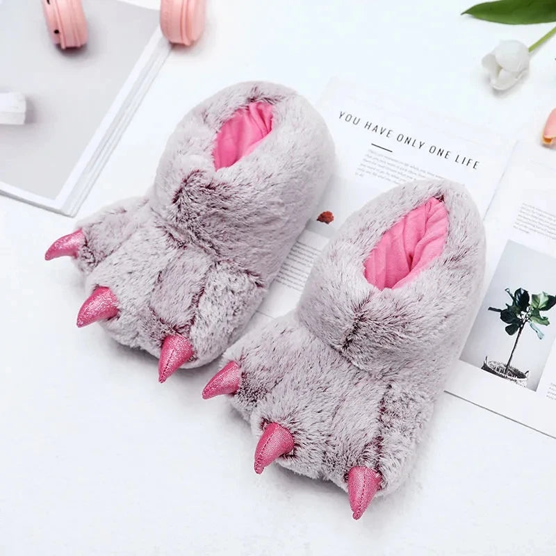 Top Qulaity Man slippers Plus Size 36-45 Creative Zebra pattern Paw Shoes Unisex Warm winter woman slipper