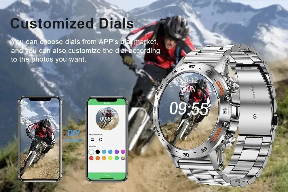 LIGE Smart Watch New1.39" Bluetooth Call Men Outdoor Sport Fitness Heart Rate Health Monitoring Smartwatch for Android IOS Phone