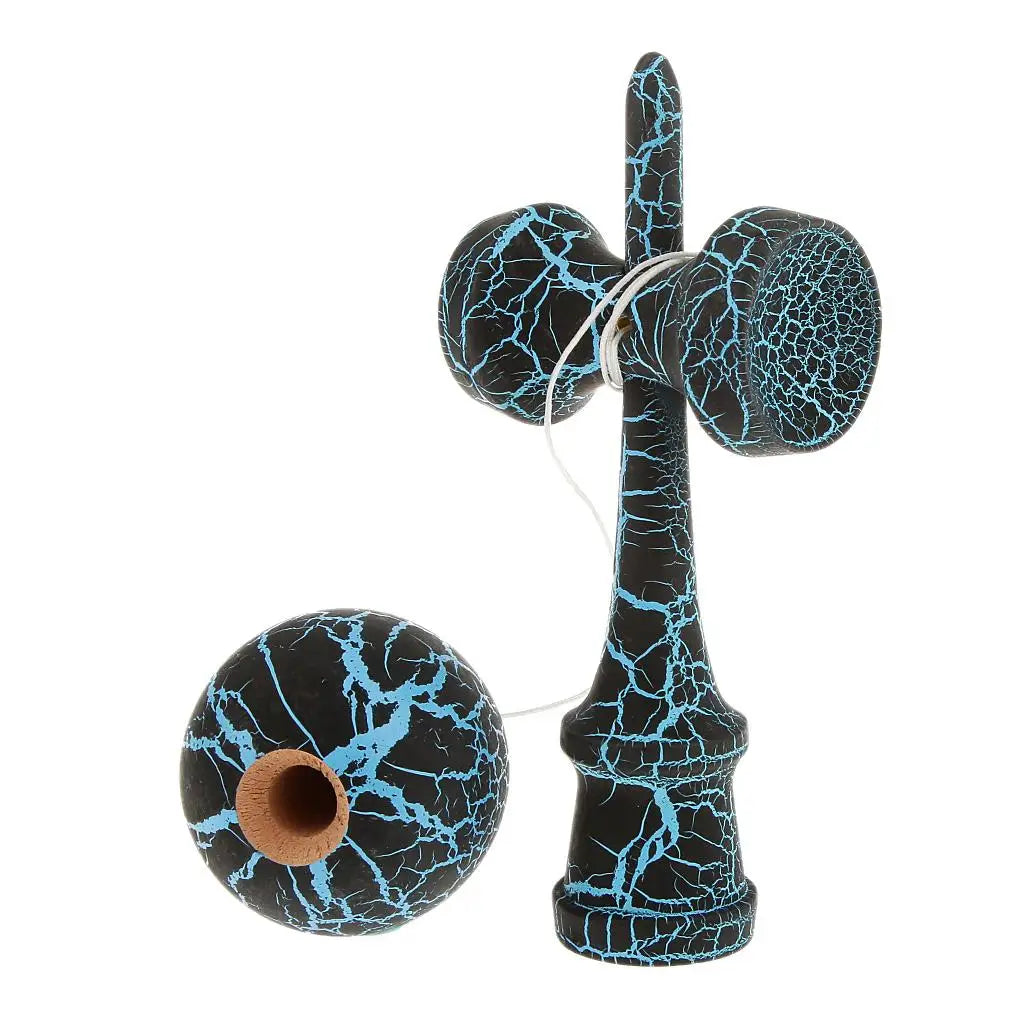 Full Crackle Paint Kendama Japanese Traditional Toy Kids Wooden Skill Ball Games Wooden Cup Ball String Stick Game Toy Accessory