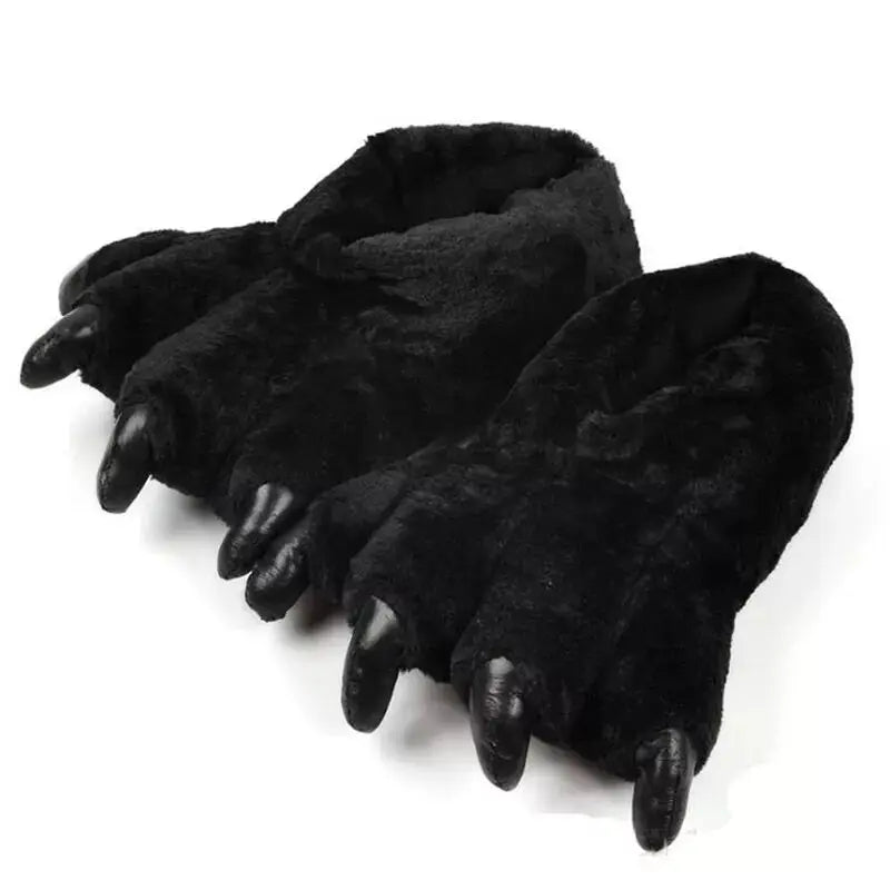 Animals Beast Claw Shoes Slides for Men Fun Chunky Fuzzy Slippers Male Plush Warm Bear Paw Lovers Funny slippers