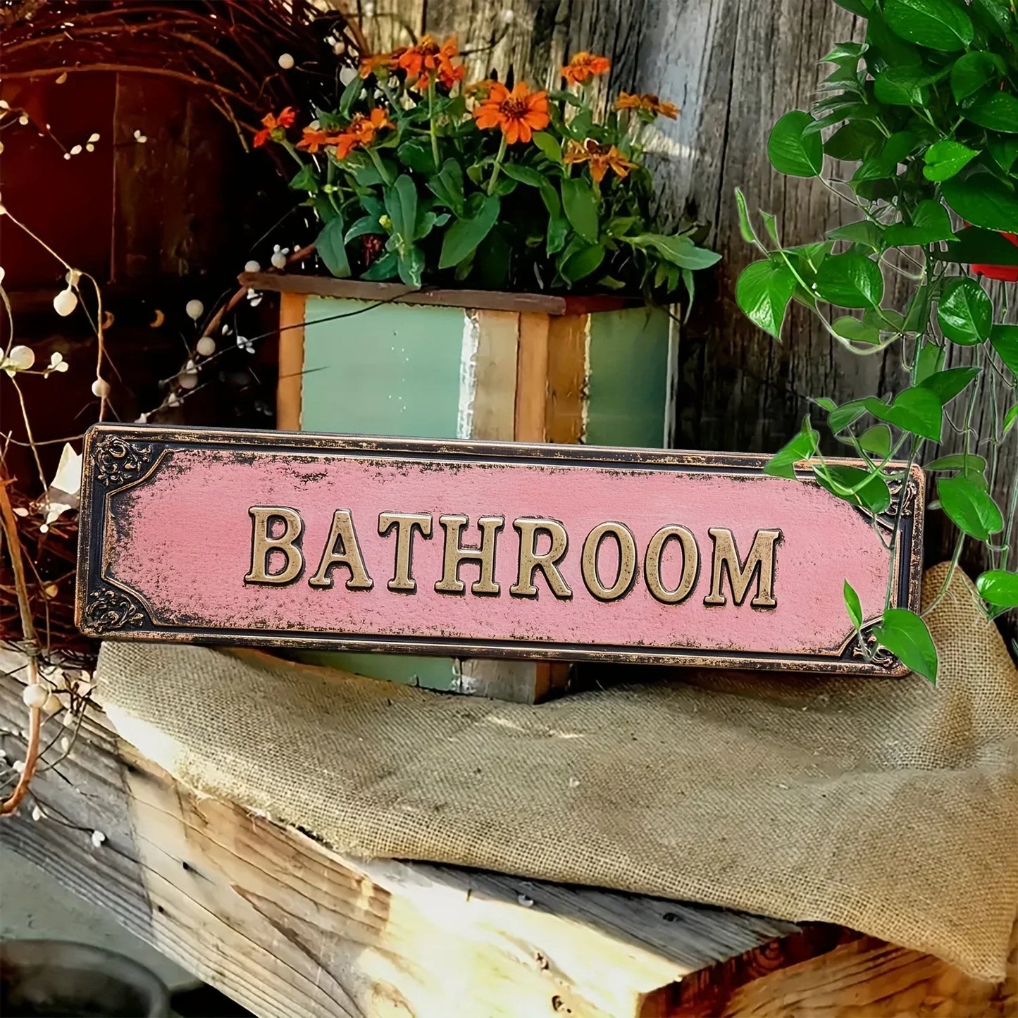 'Bathroom' Metal Sign ,Wall Decor for Bathrooms,Bedrooms & More - Classic Home Accent, Nostalgic Decoration